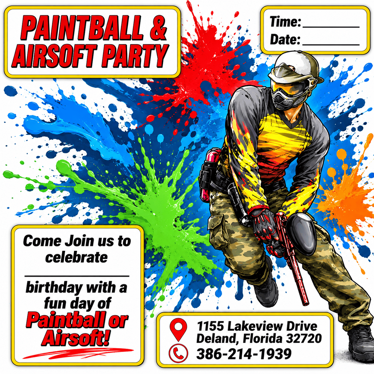 XPlex printable party invitation preview